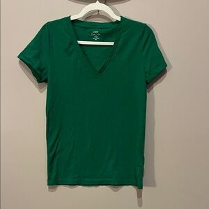J. Crew Women's Emerald Green Short Sleeve Slub Cotton Tee Medium St. Patrick’s